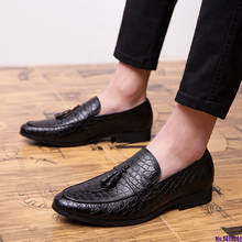 Tassel Braided Pattern Genuine Leather Shoes Slip-on Casual Loafers Men's Business Shoes Formal Dress Shoes Dropshipping 2024 - buy cheap