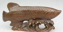 Elegant old S1927 14" Chinese Bronze Folk Feng Shui Sea Fish barracuda Animal Statue sculpture (A 0319 discount 35%) 2024 - buy cheap