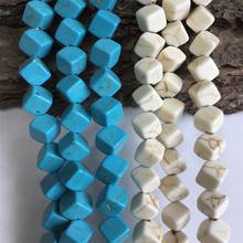 6mm Diagonal Square Shape Turquoises Stone Bead Howlite Loose Bulk Spacer Beads for DIY Jewelry Necklace Bracelet Earrings Craft 2024 - buy cheap