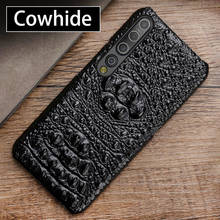 Real Leather 3d Embossed Crocodile Pattern For Xiaomi 9 10 Pro Phone Back Cover Feel Comfortable Protection For Redmi Note 7 8 9 2024 - buy cheap