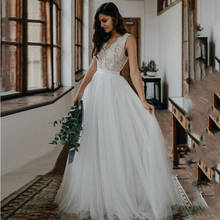 Eightree A Line Wedding Dress Lace Tulle Backless Wedding Gowns Appliques Bridal Dress Sleeveless Princess Wedding Dresses Boho 2024 - buy cheap