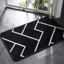 40   Bath Mat Black and White Classic Geometric Pattern Super Soft Absorbent Bathroom Door Mat Non-slip Bath Rug Carpet 2024 - buy cheap