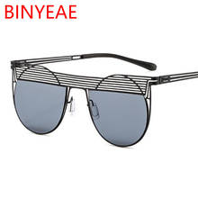 Novo vintage masculino óculos de sol feminino punk estilo redondo armação de metal oceano lente óculos de sol moda uv400 2024 - compre barato