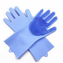 Kitchen Silicone Cleaning Gloves Magic Silicone Dish Washing Gloves For Household Silicone Scrubber Rubber Dishwashing Gloves 2024 - buy cheap