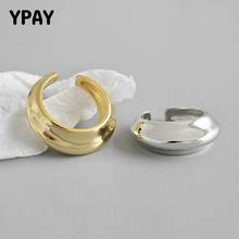 YPAY Pure 925 Sterling Silver Concavo-convex Glossy Cambered Surface Rings for Women Korean Style Thumb Finger Open Ring YMR756 2024 - buy cheap