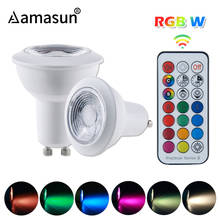 AC85-265V E27 Светодиодный светильник с пультом дистанционного управления B22 GU10 RGB Светодиодный прожектор 3 Вт изменение цвета RGBW RGBWW лампа для украшения дома 2024 - купить недорого