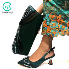 Green Color Shoe and Matching Bag for Nigeria Party African Wedding Shoes and Bag Set Italian Women Wedding Shoes and Bag 2024 - buy cheap