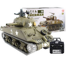 1:16 American M4A3 Sherman Simulated Tank 2.4G RC Model Military Tank With Sound Smoke Shooting Effect - Metal Upgraded Edition 2024 - buy cheap