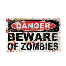 13cm X 8cm Hot Sell Creative REFLECTIVE DANGER Beware of Zombies Car Sticker Accessories Car Styling Scratches Waterproof PVC 2024 - buy cheap