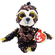 New 4 inch 10 cm Ty big eyes plush pea plush animal sequins small sloth pendant collection doll children birthday Christmas gift 2024 - buy cheap