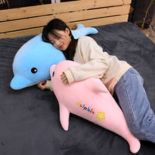 New Huge Cute Dolphin Plush Toys Lying Pillow Stuffed Soft Animal Dolls Children Gifts 2024 - buy cheap