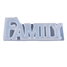 Molde de resina epóxi de cristal palavra diy famiiy, conjunto de mesa de decoração em inglês para casa 2024 - compre barato