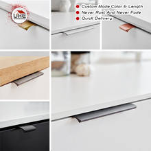 UKE Furniture Drawer Handle Solid Aluminum Alloy  Hidden Cabinet Handle Kitchen Drawer Handle Knob 2024 - buy cheap