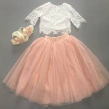 New Baby Girls Lace Clothing Set For Xmas Kids Petti Skirt +Lace Shirt Sweet Flowers Toddler 2Pcs Outfit Child Party costume 2024 - buy cheap