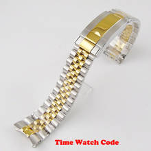20mm width golden silver two-tone watch band parts metal strap Jubilee bracelet fit for 40mm Bliger men's watch folding clasp 2024 - buy cheap