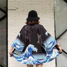 Ropa Kimono japonesa para mujer, camisas tradicionales de playa, Top Harajuku, cárdigan suelto informal, disfraz asiático, abrigo Yukata de Japón 2024 - compra barato