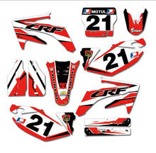 Motorcycle TEAM GRAPHICS BACKGROUND DECALS STICKERS Kit for Honda CRF250 CRF250R 2005 2006 2007 2008 2009 CRF450R 2006 2007 2008 2024 - buy cheap