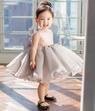 Cinza flor menina vestido de bebê 2020 novo estilo fofo bola desempenho vestido noite crianças roupas 1-10y e36164 2024 - compre barato