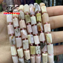Faceted Natural Pink Opal Stone Beads Cylinder Loose Bead DIY Power Energy Healing Earring Bracelet For Jewelry Making 15"strand 2024 - buy cheap