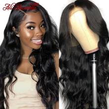 Peruca lace front com cabelo humano brasileiro, para mulheres, 13x4, mechas onduladas 2024 - compre barato