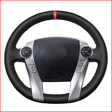 MEWANT Black Artificial Leather Red Marker Steering Wheel Cover for Toyota Prius 30(XW30) 2009-2015 Prius C(US)2012-2017 2024 - buy cheap