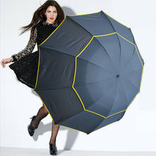 Paraguas plegable de doble capa para hombre y mujer, sombrilla de Golf supergrande de 130CM, ideal para el sol y la lluvia, ideal para negocios 2024 - compra barato
