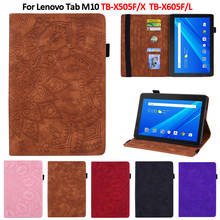 Funda de cuero PU con relieve 3D de flores para tableta Lenovo Tab M10, 10,1 ", TB-X505F, TB-X505L, TB-X505X, TB-X605L 2024 - compra barato