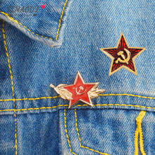 Fimaodz vintage soviético cccp esmalte pinos estrela vermelha martelo foice comunismo símbolo urss broches masculino casaco chapéu emblemas pino 2024 - compre barato