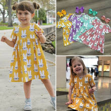 Летнее платье для маленьких девочек пасхальное платье-пачка с кроликом и кроликом 2024 - купить недорого