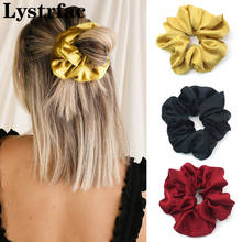 Lystrfac Solid Color Slik Scrunchies Women Ponytail Holder Rubber Bands Female Elastic Hairbands Hair Tie Hair Accessories 2024 - buy cheap
