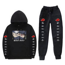 Japanese Streetwear KAKASHI Hoodies Sets Winter sweat homme 2 Pieces Sets Hoodie Sweatshirt trousers Men Sweatshirt Suit 2024 - buy cheap