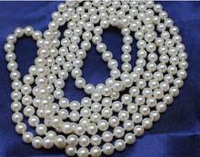 8-9mm round south sea white pearl necklace 48inch 14k/20 2024 - buy cheap