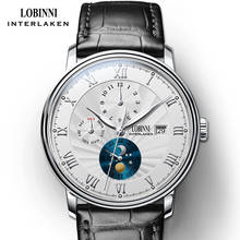 Switzerland wrist watch LOBINNI Men Watches  Seagull Automatic Mechanical Clock Sapphire Moon Phase relogio masculino L1023B-3 2024 - buy cheap