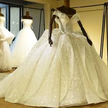 Новое поступление 2020, Роскошные свадебные платья, расшитые бисером, свадебное платье, Vestidos De Noiva Robe De Mariee 2024 - купить недорого
