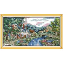 The peaceful countryside counted printed on the canvas 11CT 14CT DIY kit Cross Stitch embroidery needlework Sets home decor 2024 - buy cheap