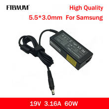 FTEWUM AC зарядное устройство для ноутбука 19V 3.16A 60 Вт 5,5*3,0 мм адаптер питания для Samsung R429 RV420 RV515 RV411 R428 RV415 R540 R510 R530 R52 2024 - купить недорого