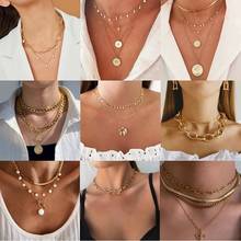 ZOVOLI Multilayer Crystal Moon Necklaces & Pendants For Women Vintage Charm Gold Choker Necklace 2020 Bohemian Jewelry Wholesale 2024 - buy cheap
