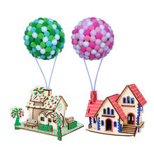 Пазл для кукольного домика «сделай сам», миниатюрная деревянная модель для детей и взрослых, строительные комплекты для летающего домика, воздушный шар, 6 видов 2024 - купить недорого