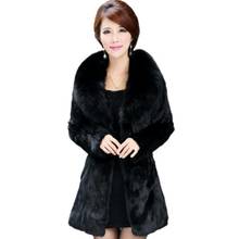 New Fashion Fox Fur Coat Women Winter coat Medium Long Luxury Fur Coat Female Jacket Overcoat Mink Coat 100% natural fur 2024 - buy cheap