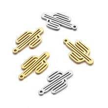 5pcs/Lot Stainless Steel High Polish Cactus Plant Charms Pendants for DIY Necklace Fashion Jewelry Findings 2024 - buy cheap