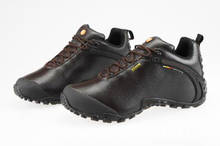 Tmallfs-zapatos de senderismo Unisex, calzado antideslizante de cuero genuino, a prueba de golpes, para caminar, escalada y viajes 2024 - compra barato