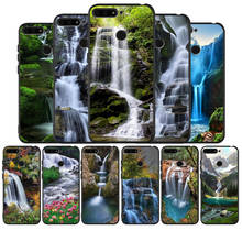 Capa de telefone cascata com paisagem natural, capa de silicone preta para honor 30 20 pro 8 8x 9 10 20 lite mate 10 20 30 lite pro 2024 - compre barato