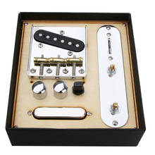 Ponte cromada de telecaster, ponte de 3 selas carregada com montagem de coletor, conjunto de placa de linha de ferro para tl acessórios de peças de instrumento de guitarra 2024 - compre barato