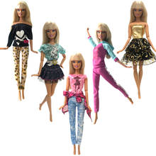 Nk conjunto boneca nobre, 5 peças, roupa fashion para festa casual, acessórios para boneca barbie, melhor presente, 106a 2024 - compre barato