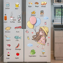 [shijuekongjian] Cartoon Girl Balloons Wall Stickers DIY Food Wall Decals for Kids Room Baby Bedroom Kitchen House Decoration 2024 - buy cheap