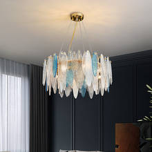 YOOGEE-Lámpara de araña de cristal Multicolor, redondo y sala de estar moderno para accesorio de luz, comedor y dormitorio, colgante de alambre, Lustre 2024 - compra barato