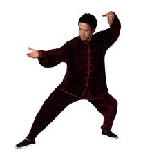 High Quality Velour Chinese Men'S Kung Fu Suit Long Sleeve Tai Chi Wu Shu Clothing Shadowboxing Costume Men Clothing Ropa Hombre 2024 - buy cheap