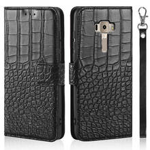 Phone Case for Asus Zenfone 3 ZE520KL Case Wallet Crocodile Texture Leather Book Design Phone Coque Capa With Strap Card Holders 2024 - buy cheap