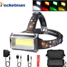 Super powerful COB LED Headlamp DC Rechargeable Head Lamp Torch Headlight 18650 Battery Hunting Camping Waterproof Lighting 2024 - buy cheap