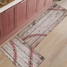 2Pcs/Set Retro Wood Baseball Sports Long Kitchen Mat Bath Carpet Floor Mat Home Entrance Doormat Living Room Floor Mats Rug 2024 - buy cheap